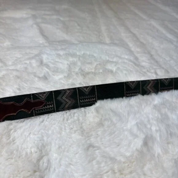 Lucchese Western Cowgirl Southwestern Buckle Belt Vintage Leather Size 36 BLAA37 - Picture 7 of 11